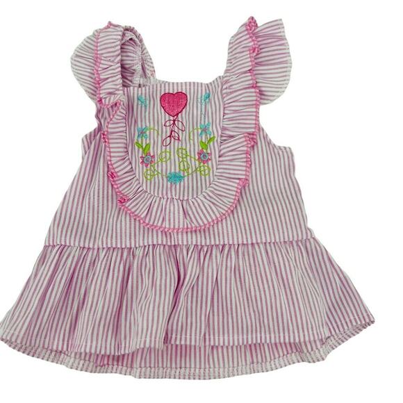 Comey Isle Baby Girl Pink Stripe Tank & Capri Set - 12M - Picture 2 of 9